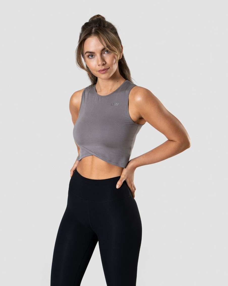 Dam ICIW Traningslinnen | Nimble Crop Top Grey Wmn