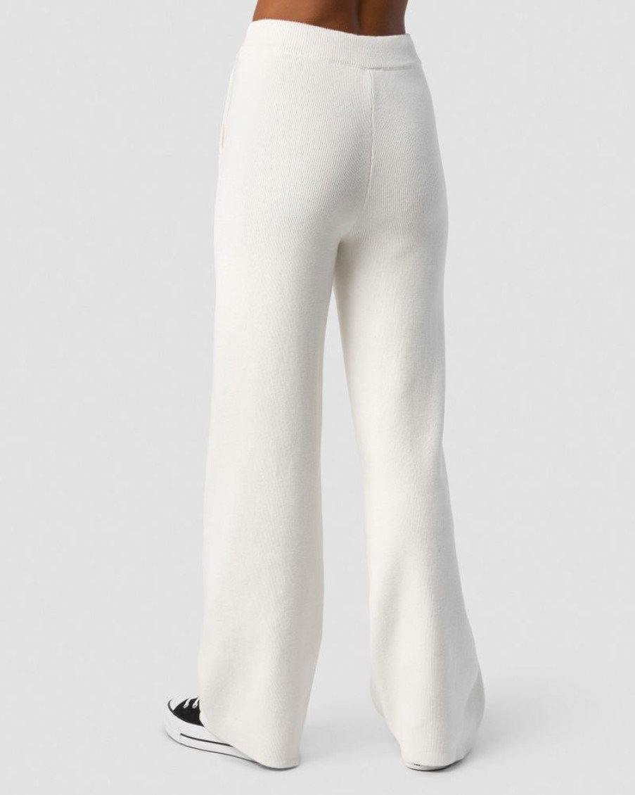 Dam ICIW Byxor | Soft Knit Oversized Pants White