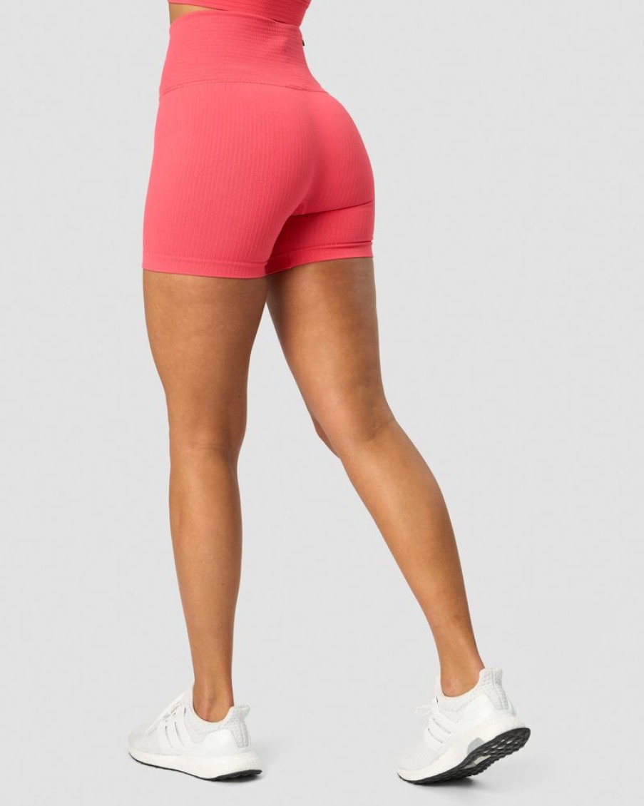 Dam ICIW Seamless | Ribbed Define Seamless Pocket Shorts Coral Red