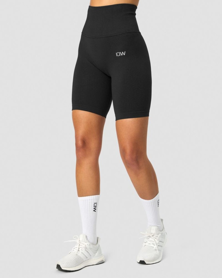 Dam ICIW Seamless | Ribbed Define Seamless Pocket Biker Shorts Black