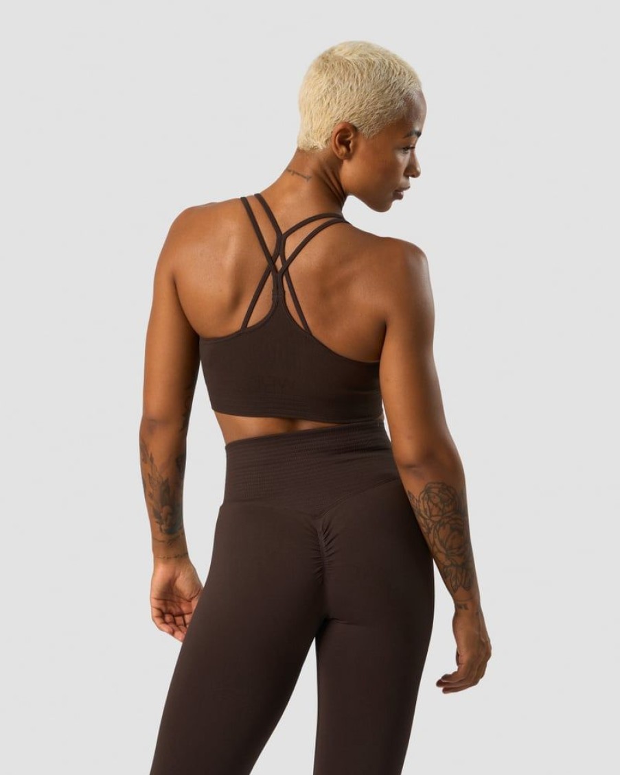 Dam ICIW Sport-Bh | Define Seamless Scrunch Sports Bra Dark Brown