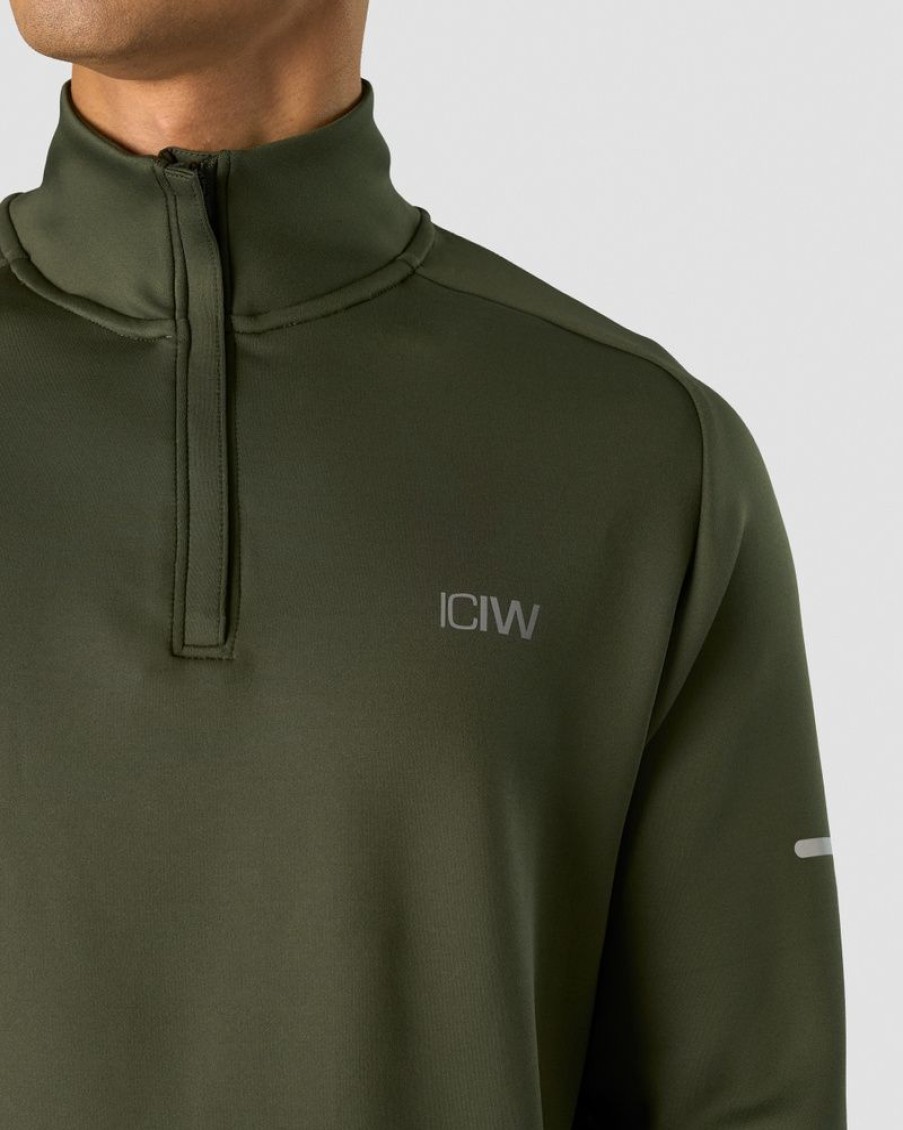 Herr ICIW Langarmat | Mercury 1/4 Zip Crewneck Pine Green