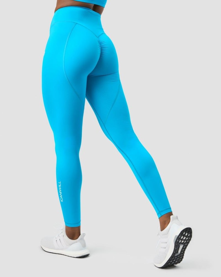 Dam ICIW Tights & Leggings | Scrunch V-Shape Tights Blue