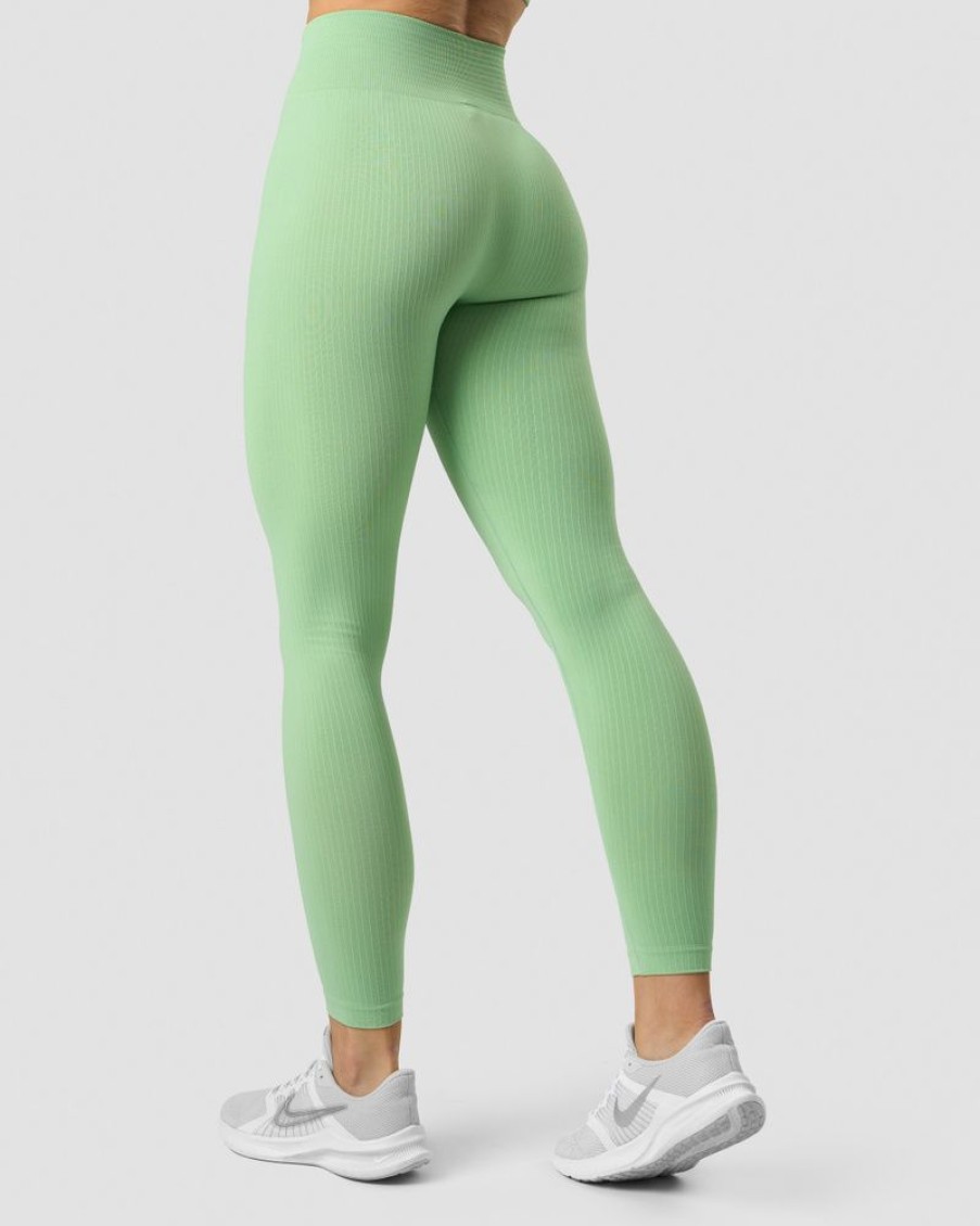 Dam ICIW Tights & Leggings | Ribbed Define Seamless Tights Spring Green