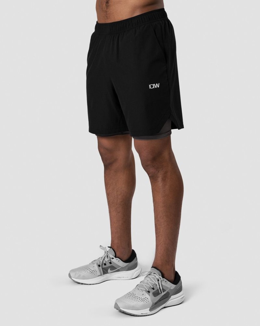 Herr ICIW Shorts | Training 2-In-1 Shorts Black/Grey Men