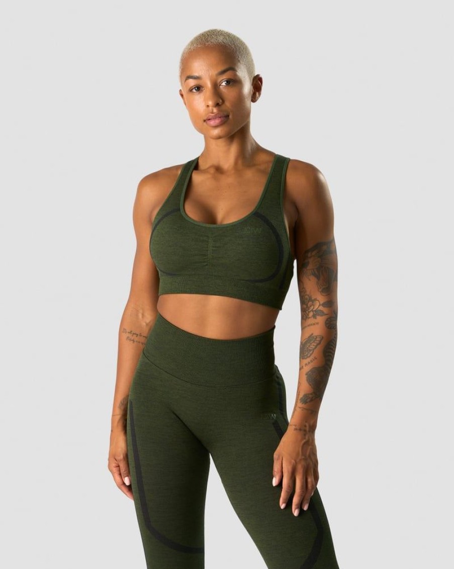 Dam ICIW Sport-Bh | Rush Seamless Sports Bra Dark Green