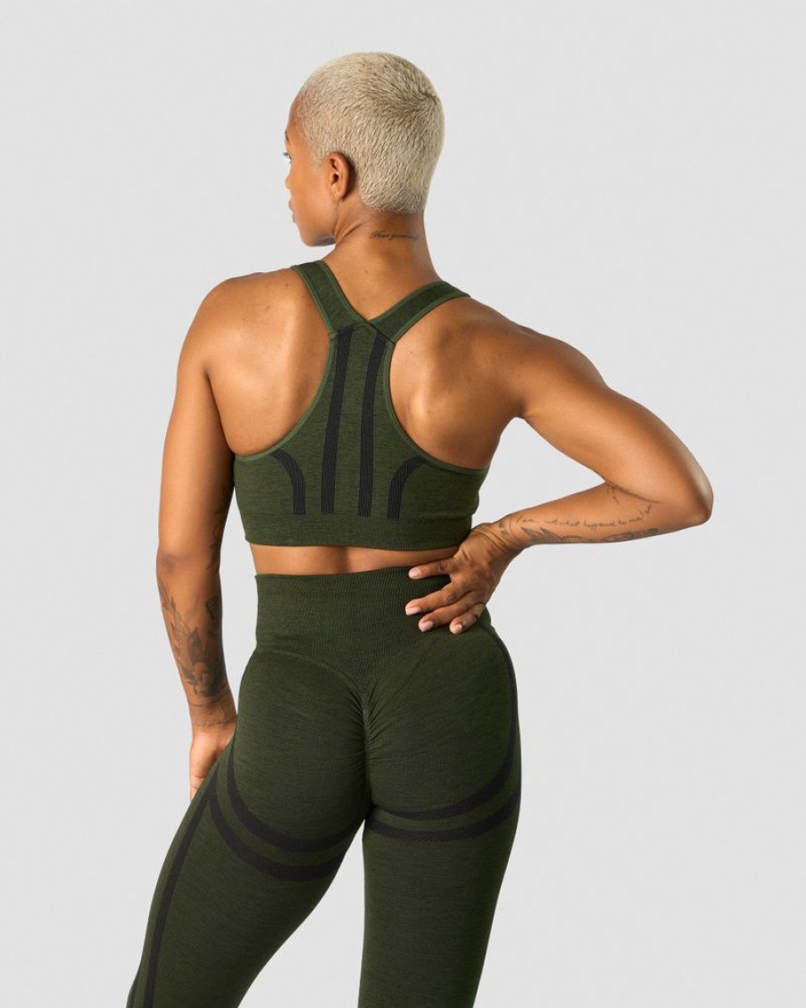 Dam ICIW Sport-Bh | Rush Seamless Sports Bra Dark Green