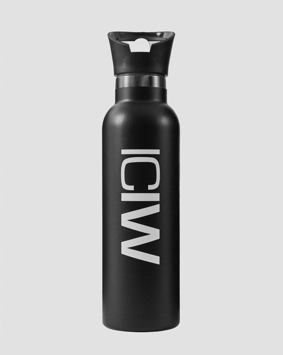 Dam ICIW Shakers, Flaskor | Stainless Steel Water Bottle Black W. White Logo 600Ml