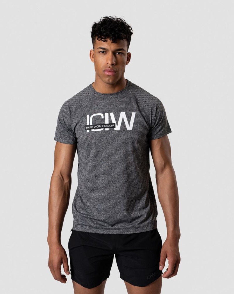 Herr ICIW T-Shirts | Training Mesh T-Shirt Grey Melange Men