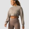 Dam ICIW Langarmat | Nimble Cropped Crewneck Greige