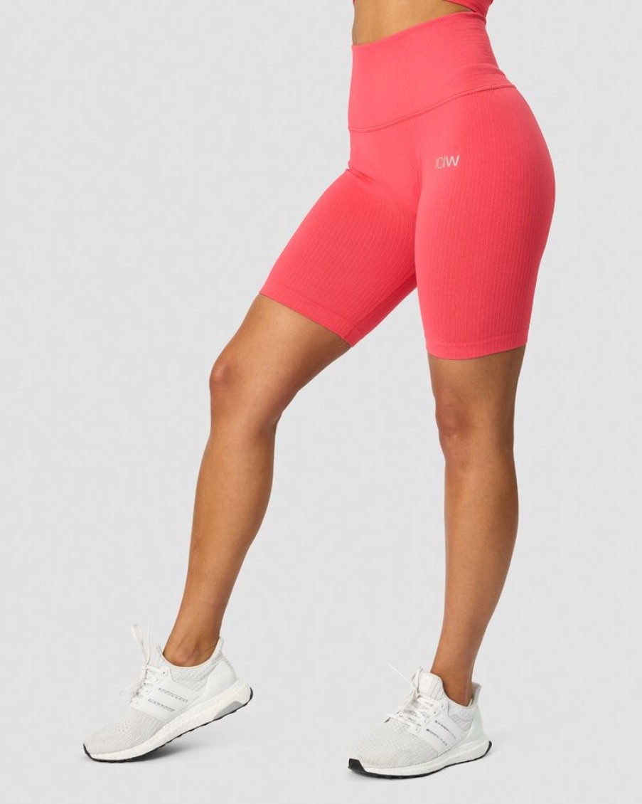 Dam ICIW Seamless | Ribbed Define Seamless Pocket Biker Shorts Coral Red