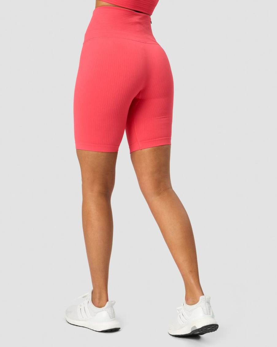 Dam ICIW Seamless | Ribbed Define Seamless Pocket Biker Shorts Coral Red