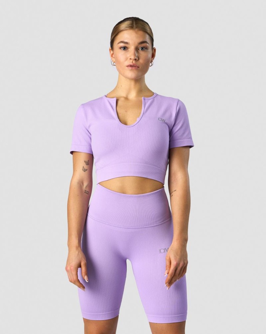 Dam ICIW Seamless | Ribbed Define Seamless Cropped T-Shirt Lavender