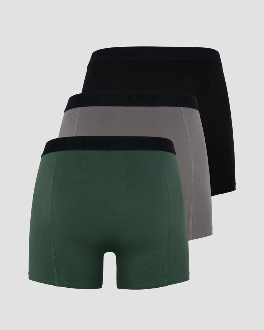 Herr ICIW Underklader | Boxer 3-Pack Black/Grey/Moss