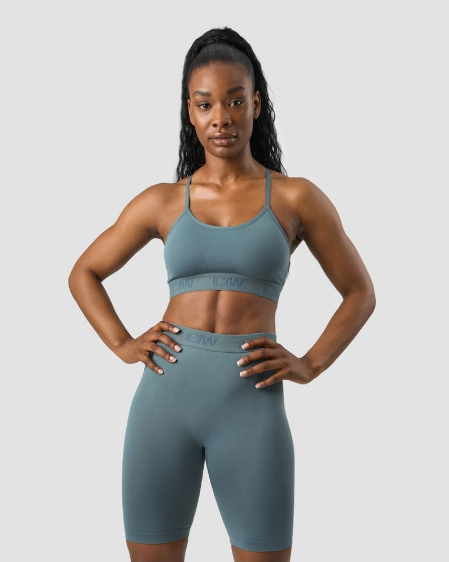 Dam ICIW Sport-Bh | Define Seamless Logo Strappy Sports Bra Jungle Green