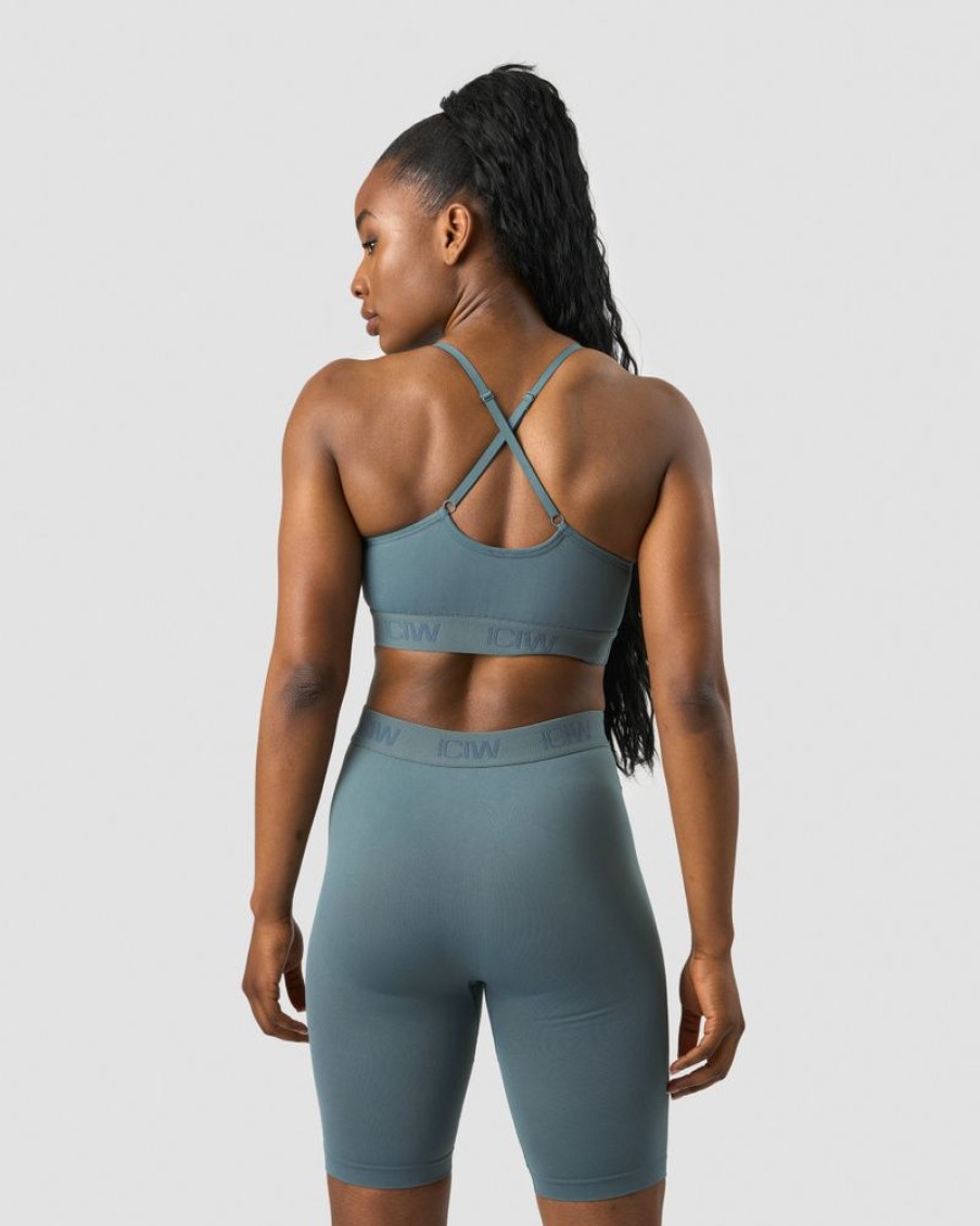 Dam ICIW Sport-Bh | Define Seamless Logo Strappy Sports Bra Jungle Green