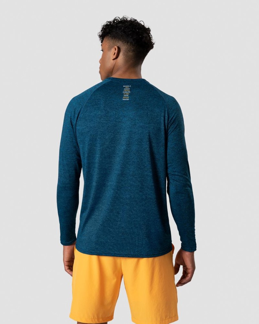 Herr ICIW Langarmat | Smash Padel Mesh Longsleeve Teal Melange Men