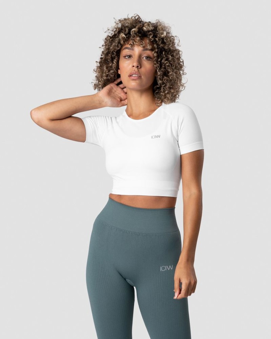 Dam ICIW Seamless | Define Seamless Cropped T-Shirt White Wmn