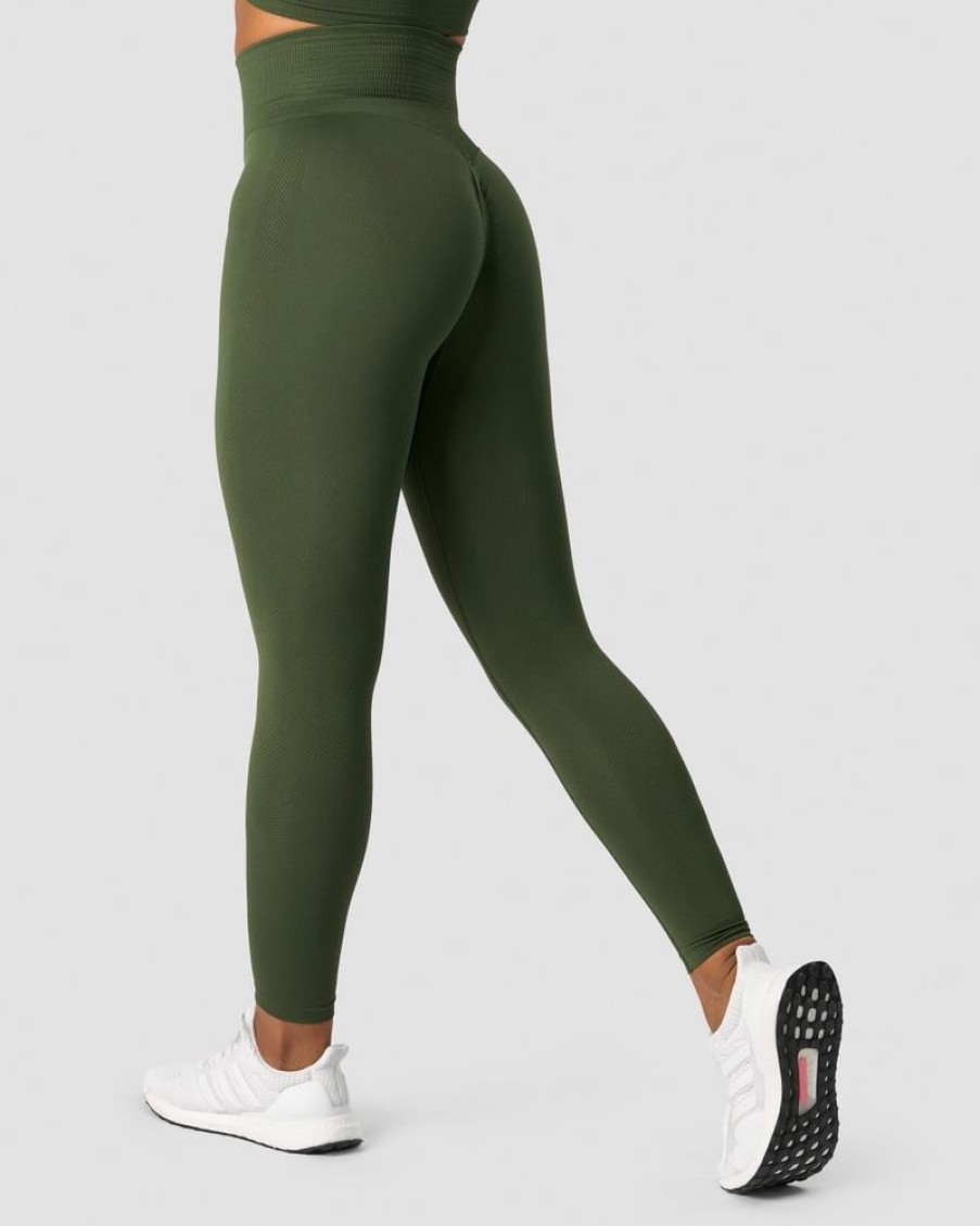 Dam ICIW Tights & Leggings | Define Seamless Scrunch Tights Autumn Green