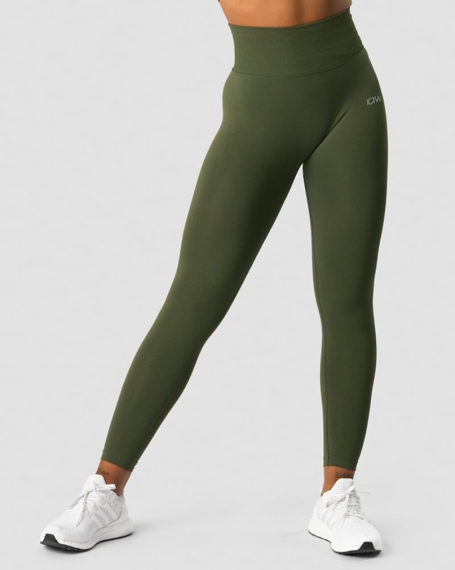 Dam ICIW Tights & Leggings | Define Seamless Scrunch Tights Autumn Green