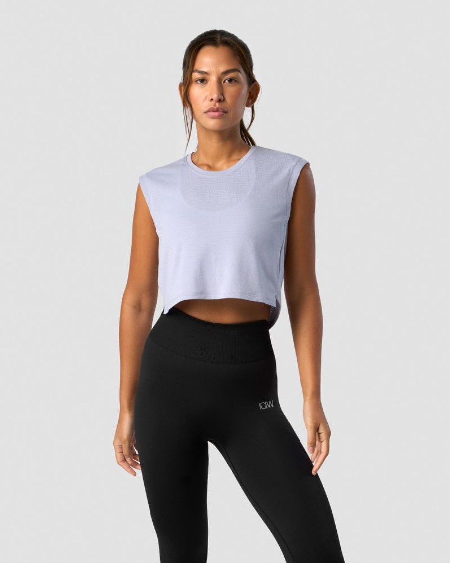 Dam ICIW Traningslinnen | Stride Cropped Tank Wmn Light Blue