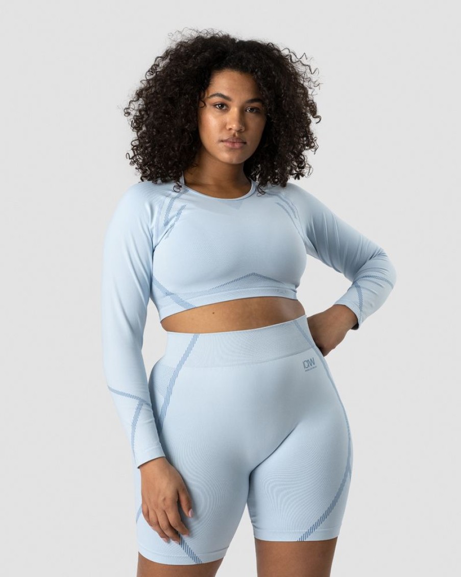 Dam ICIW Seamless | Blick Seamless Crop Top Light Blue