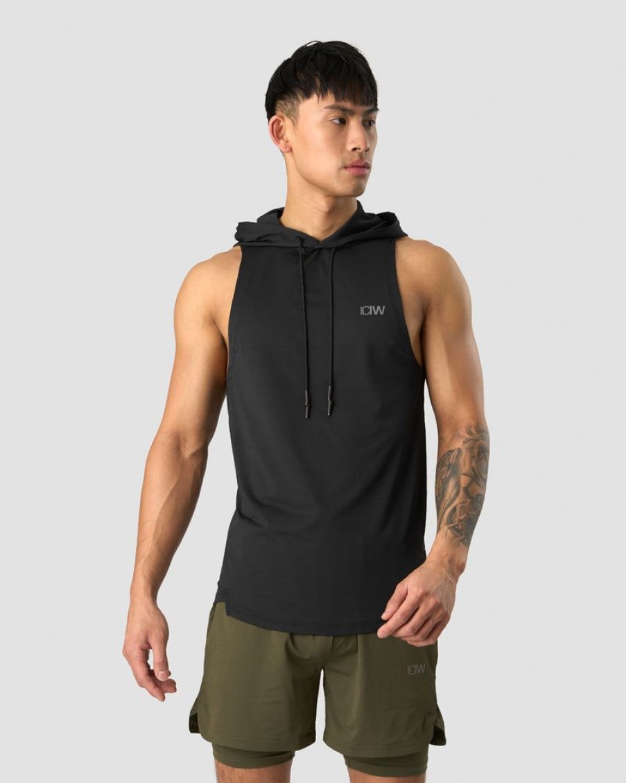 Herr ICIW T-Shirts | Stride Sleeveless T-Shirt Hoodie Men Black