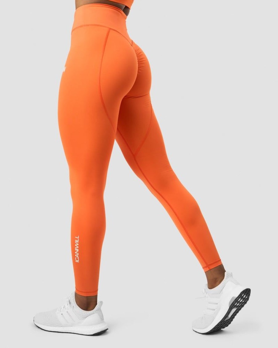 Dam ICIW Tights & Leggings | Scrunch V-Shape Tights Orange