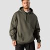 Herr ICIW Langarmat | Everyday Relaxed Hoodie Center Logo Men Khaki Green