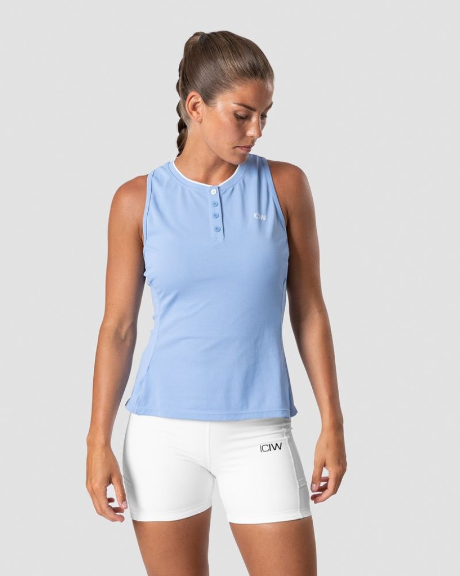 Dam ICIW Traningslinnen | Training Pique Tank Top Sky Blue