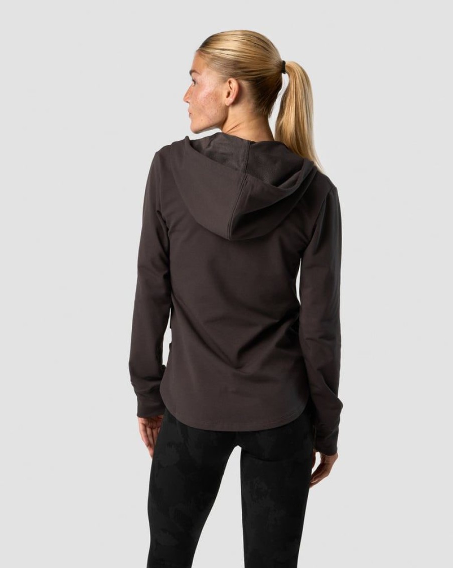 Dam ICIW Langarmat | Stride Zipper Hoodie Wmn Charcoal