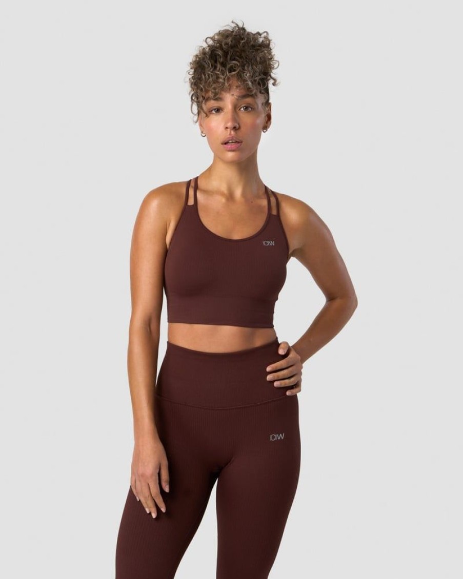 Dam ICIW Sport-Bh | Ribbed Define Seamless Sports Bra Warm Brown