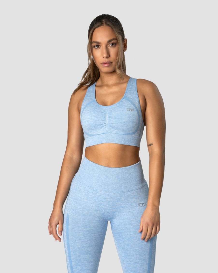 Dam ICIW Sport-Bh | Rush Seamless Sports Bra Powder Blue Melange