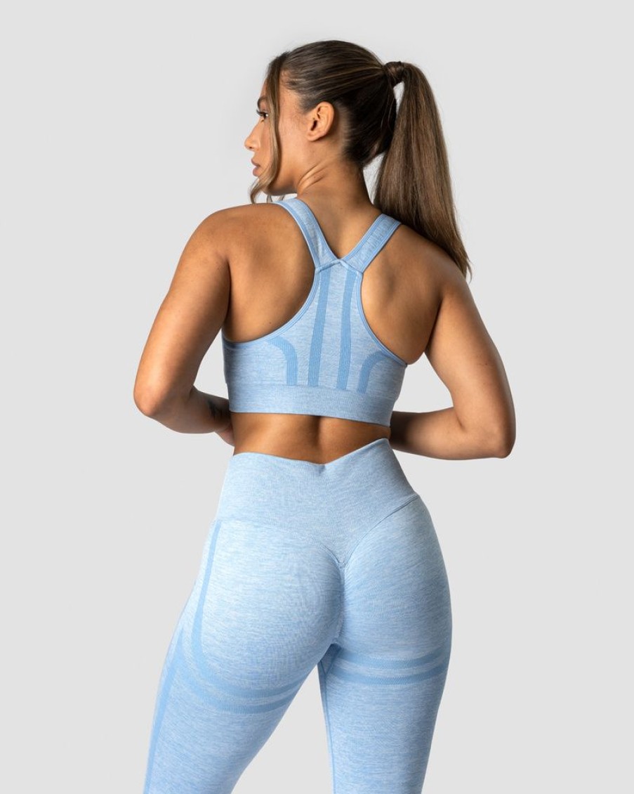 Dam ICIW Sport-Bh | Rush Seamless Sports Bra Powder Blue Melange