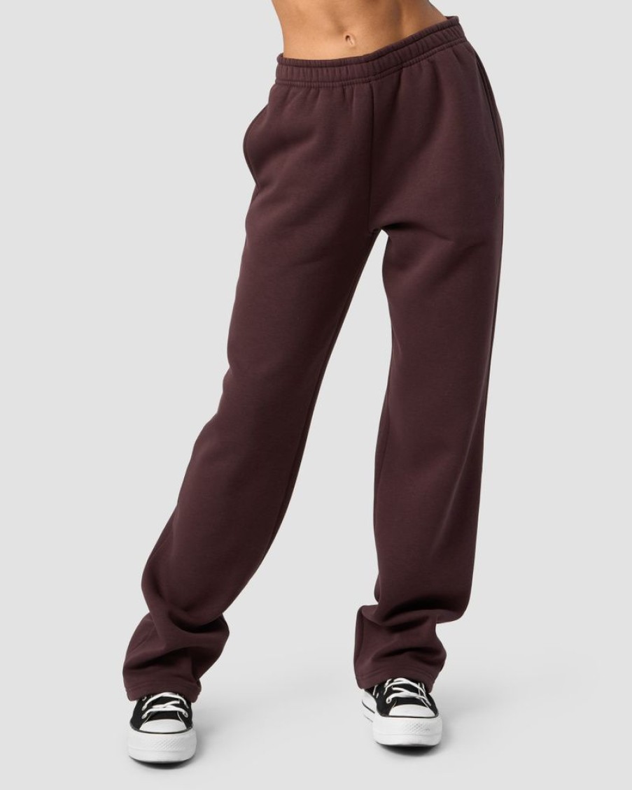 Dam ICIW Byxor | Everyday Straight Leg Sweatpants Burgundy