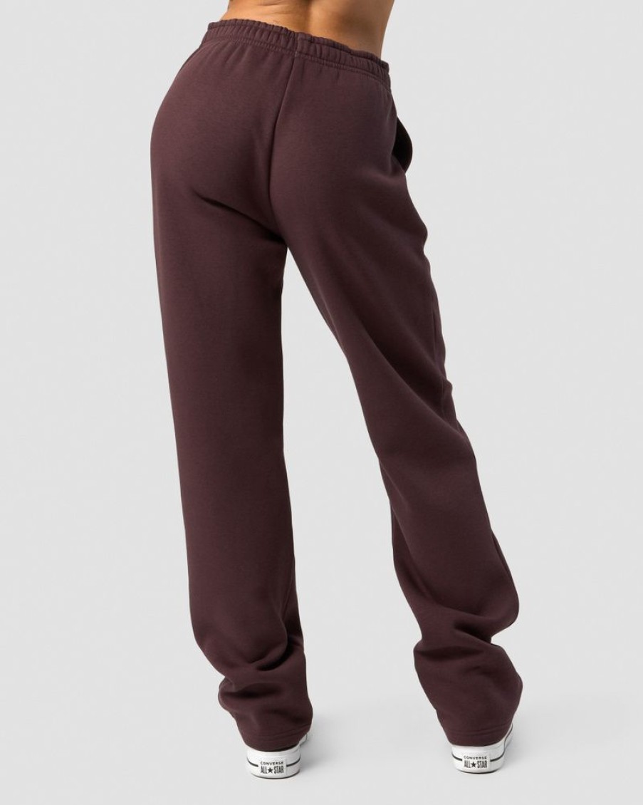 Dam ICIW Byxor | Everyday Straight Leg Sweatpants Burgundy