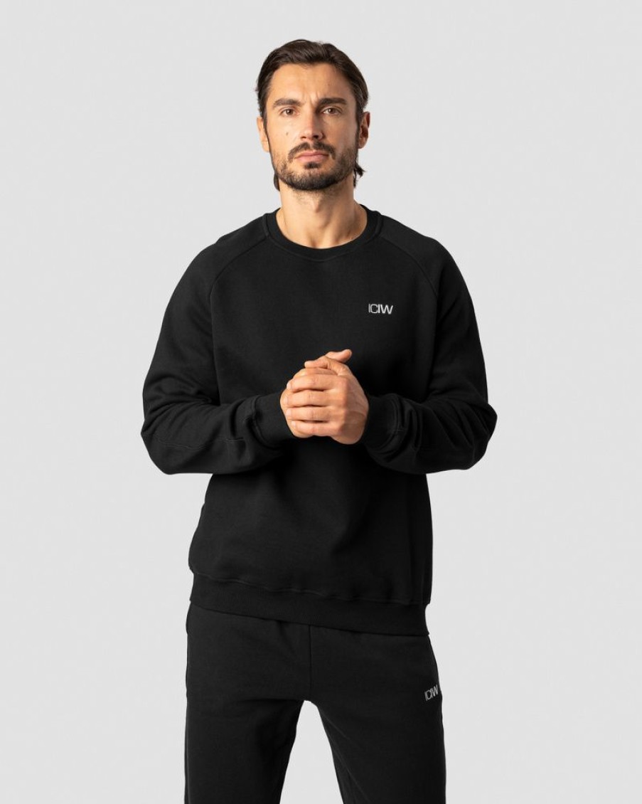 Herr ICIW Langarmat | Essential Crewneck Black Men