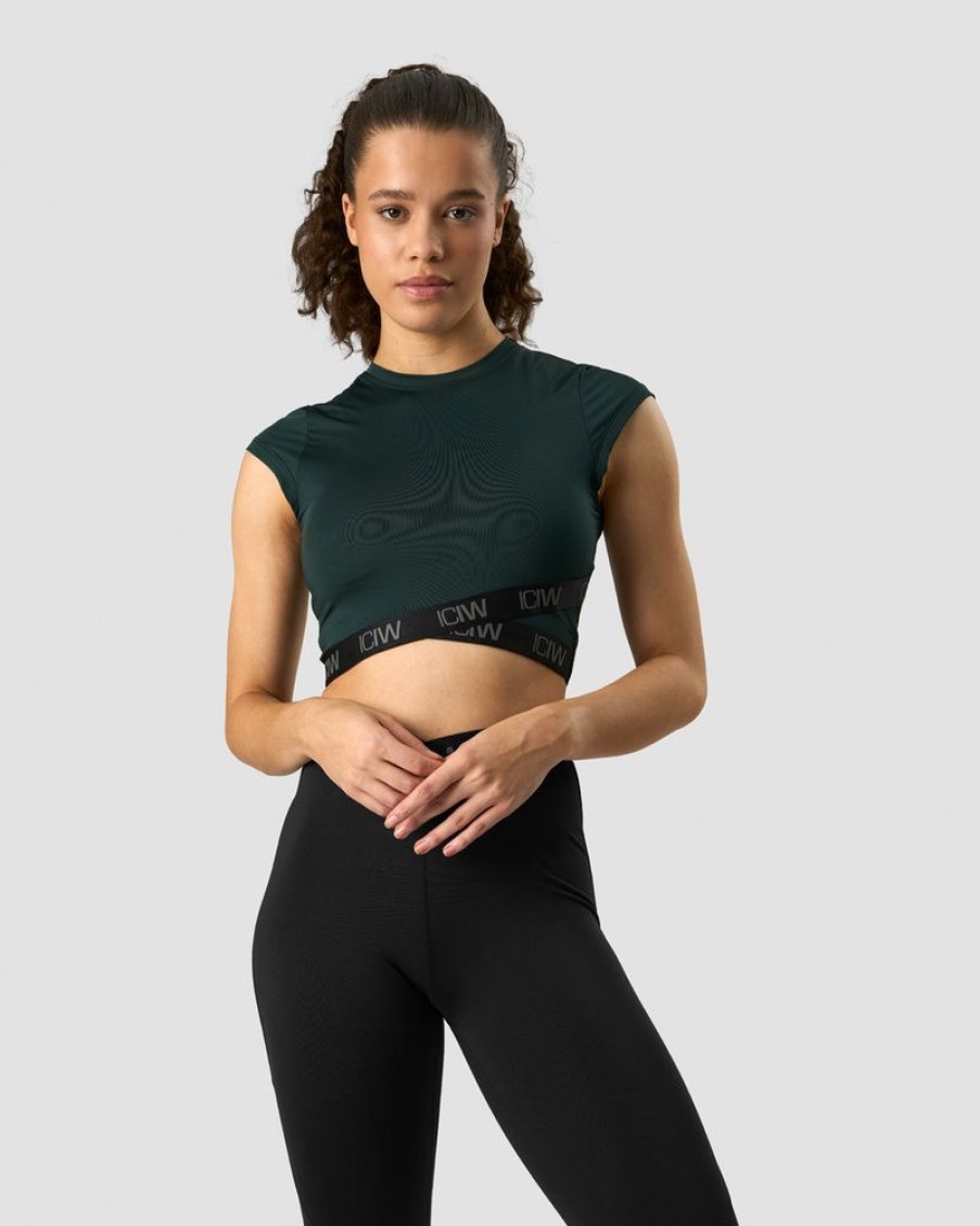 Dam ICIW T-Shirts | Ultimate Training Cropped T-Shirt Deep Green