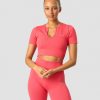 Dam ICIW Seamless | Ribbed Define Seamless Cropped T-Shirt Coral Red