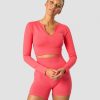 Dam ICIW Seamless | Ribbed Define Seamless Cropped Long Sleeve Coral Red