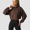 Dam ICIW Langarmat | Stance Cropped Hoodie Wmn Dark Brown