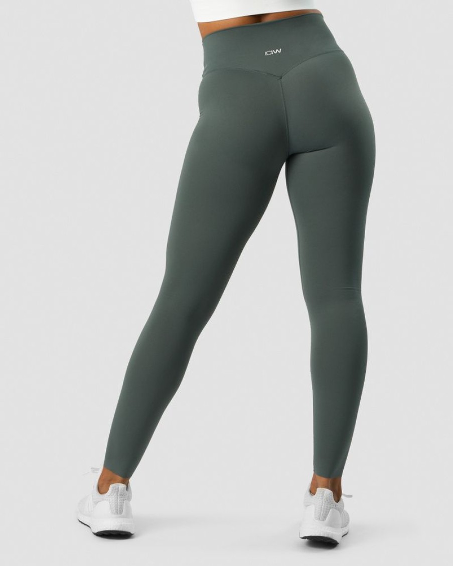 Dam ICIW Tights & Leggings | Nimble V-Shape Tights Elm Green