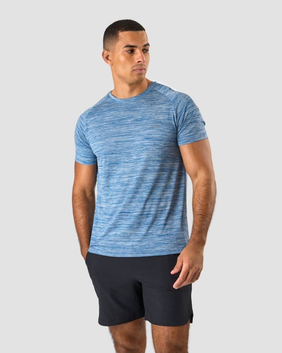 Herr ICIW T-Shirts | Workout Mesh T-Shirt Men Dark Blue Melange