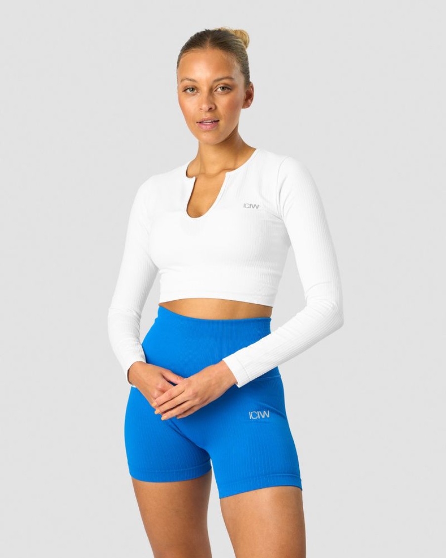 Dam ICIW Seamless | Ribbed Define Seamless Cropped Long Sleeve White