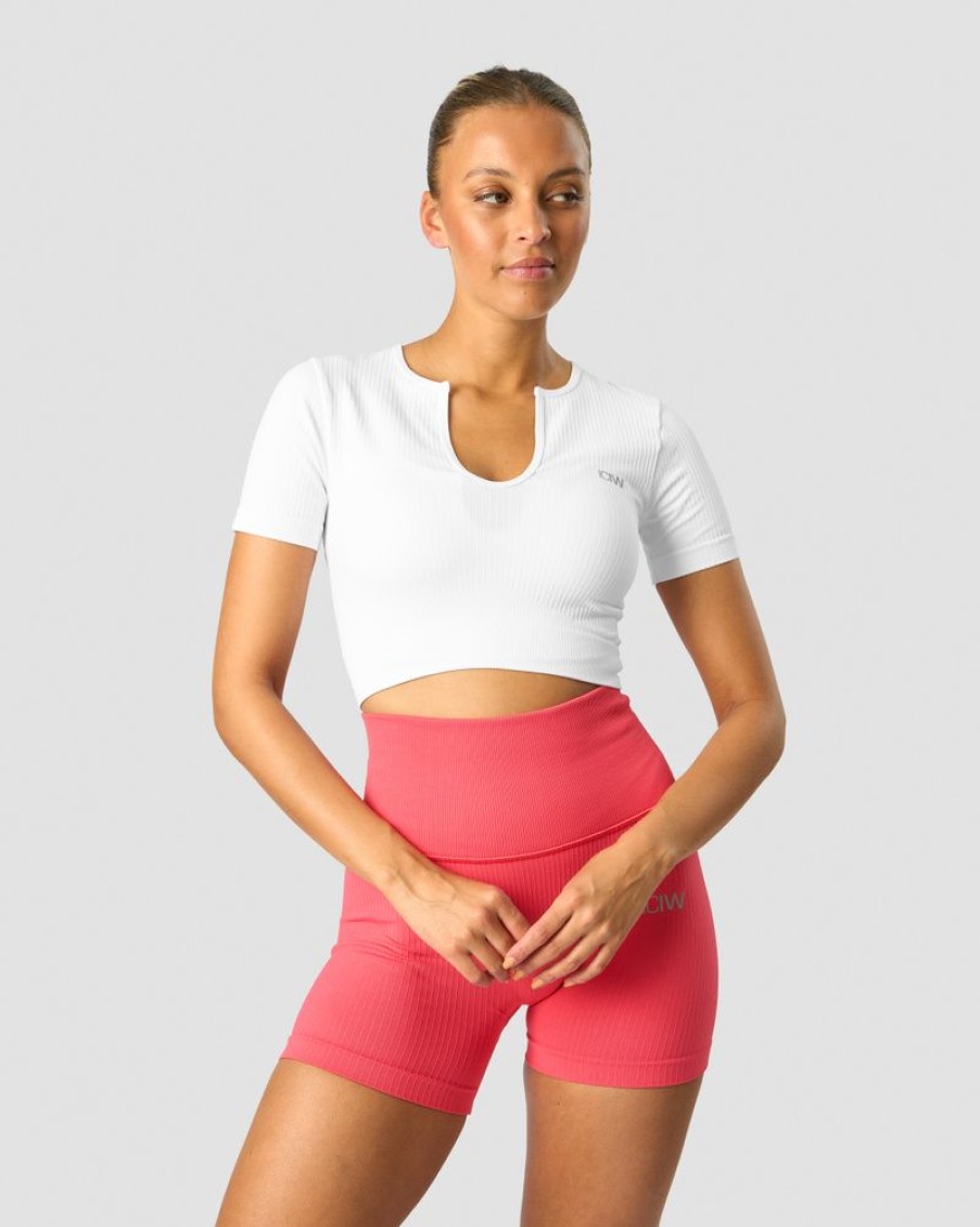 Dam ICIW Seamless | Ribbed Define Seamless Cropped T-Shirt White