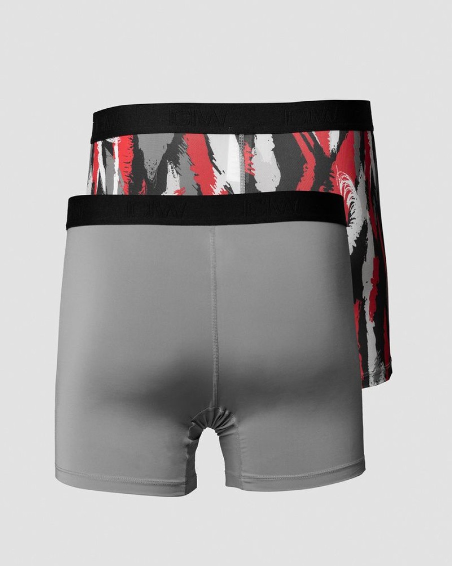 Herr ICIW Underklader | Sport Boxer 2-Pack Grey/Red