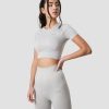 Dam ICIW Seamless | Define Seamless Cropped T-Shirt Light Grey Wmn