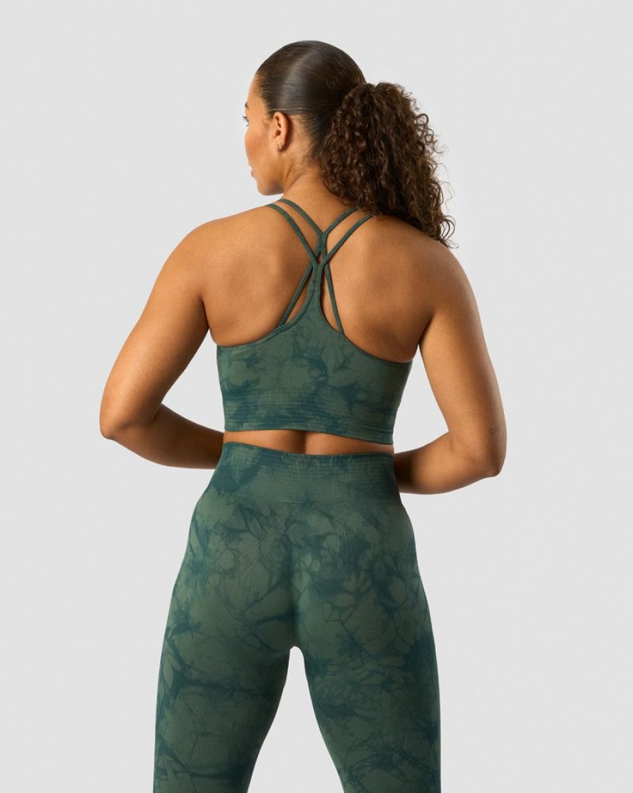 Dam ICIW Sport-Bh | Define Seamless Tie Dye Sports Bra Dark Green