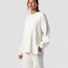 Dam ICIW Langarmat | Soft Knit Oversized Crewneck White