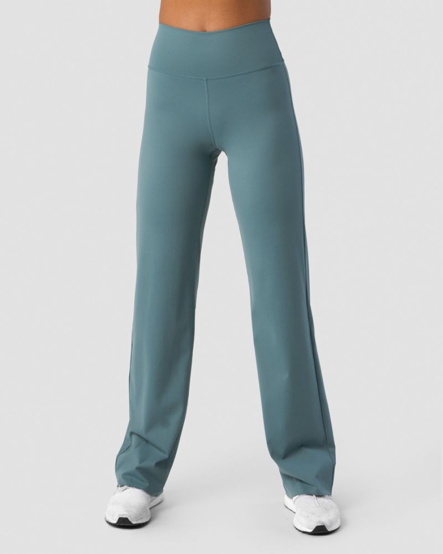 Dam ICIW Byxor | Nimble Straight Leg Pants Steel Blue